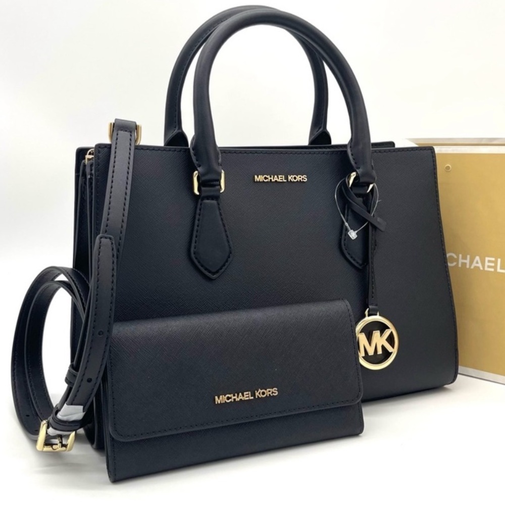 Michael Kors Sheila Medium Satchel Crossbody Bag & Trifold Wallet - Picture 8 of 12